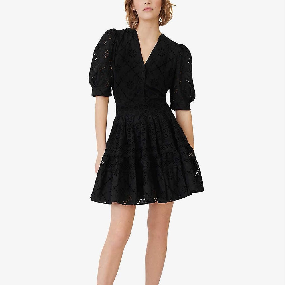 Maje black babydoll dress